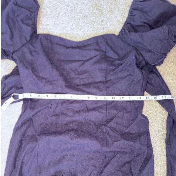 NWOT Altar'd State Puff Sleeve Sweetheart Neckline Mini Dress Navy size L - Picture 8 of 8